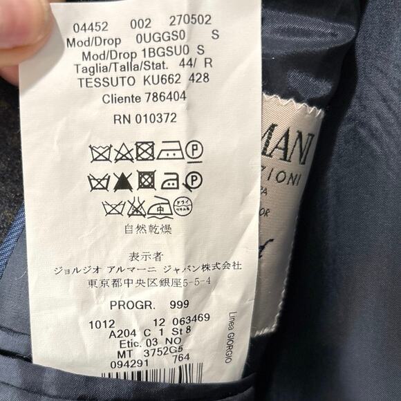 Armani Collezioni Men's Two Button Blazer Gray/Blue Size 44R Made in Italy. - Picture 5 of 16